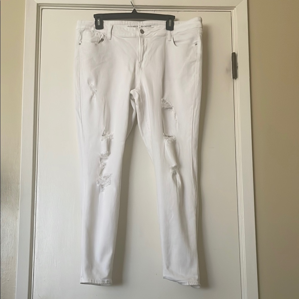 Old Navy Rockstar Mid-Rise  Skinny Distressed Jeans
